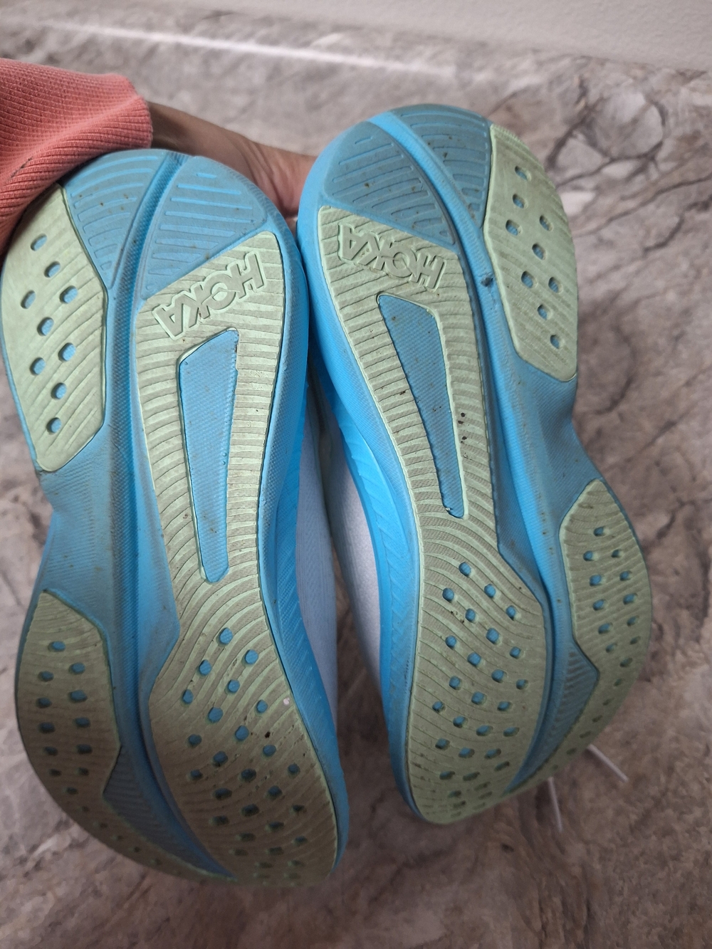 Hoka Women’s White & Light Blue Cushioned Running Shoes - Picture 5 of 7